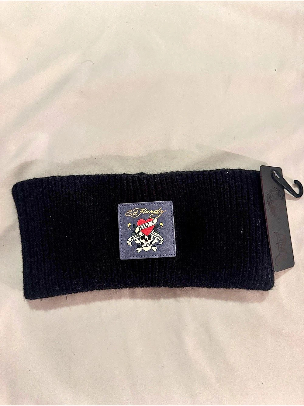 Ed Hardy Love Kills Slowly Winter Knit Headband Black